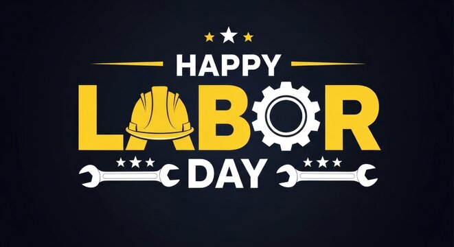 Happy labor day celebration honoring workers and labor unions