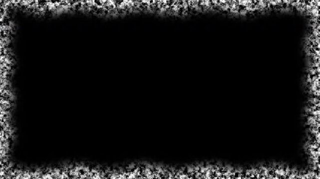 Dark vintage film border with heavy scratches, dust particles, flickering light leaks and burnt edges. Old damaged film reel effect. Full HD. 4K
