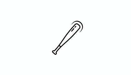 Obraz premium Baseball Bat Icon, Simple Line Art, Sports Equipment, Isolated on White Background