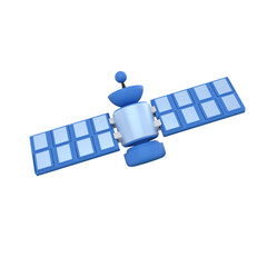 Fototapeta premium Solar Panel Satellite 3D Illustration
