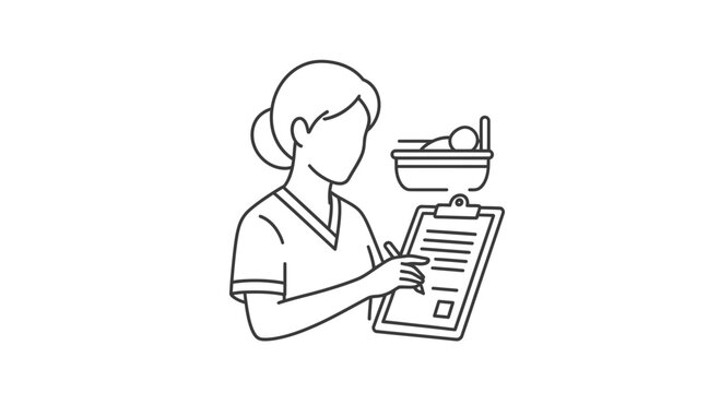 Nurse with Clipboard and Patient in Bed - Medical Care Icon