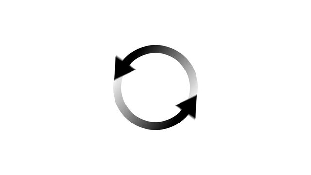 Animation of rotation of two arrows in circle. Motion graphic video animation