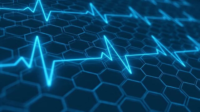 Heart Rate Monitor Displayed on Dark Blue