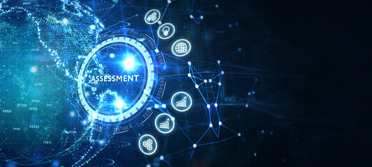 Business, Technology, Internet and network concept. Assessment analysis evaluation measure. 3d illustration