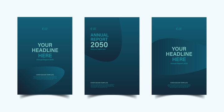 Minimal Blue Business Brochure Cover Layout with Abstract Waves