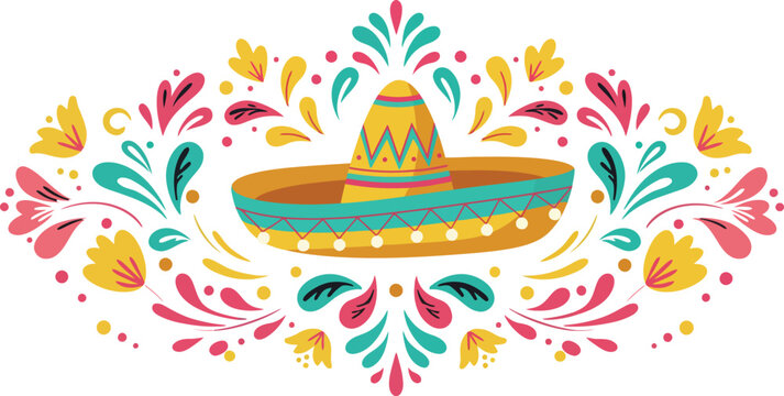Flat design elements collection for cinco de mayo celebration