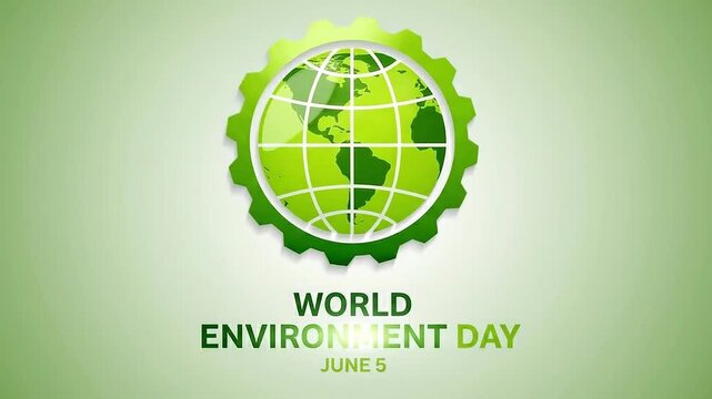 World environment day awareness poster with eco friendly globe emblem