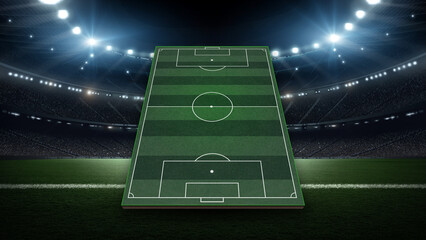 Customizable soccer lineup planner, build your ultimate team,3d rendering. © efks