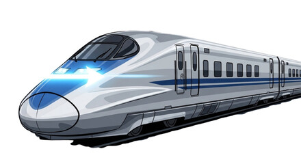 Fototapeta premium Dynamic high-speed electric train illustration showcasing modern rapid rail transport technology and future of sustainable travel