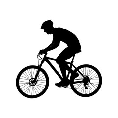 Naklejka premium Cyclist silhouette isolated on white background.
