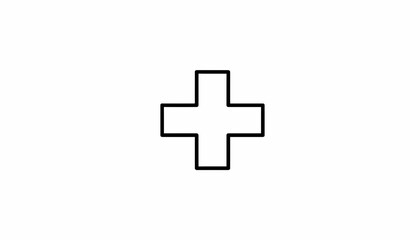 Obraz premium Simple Plus Sign Icon, Geometric Shape, Medical Symbol, Add Button, Basic Design Element