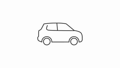 Fototapeta premium Simple Line Art Icon of a Modern Car, Minimalist Design, Vector Graphic