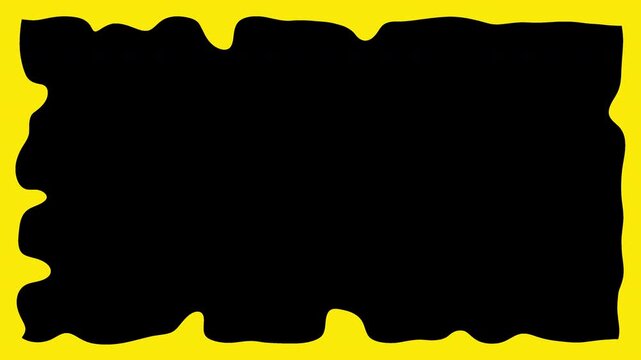 Animated Yellow Dripping Frame on Transparent Background Alpha Channel