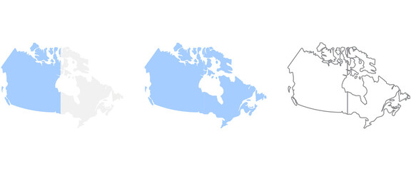 Fototapeta premium Vector maps of canada in different styles and colors