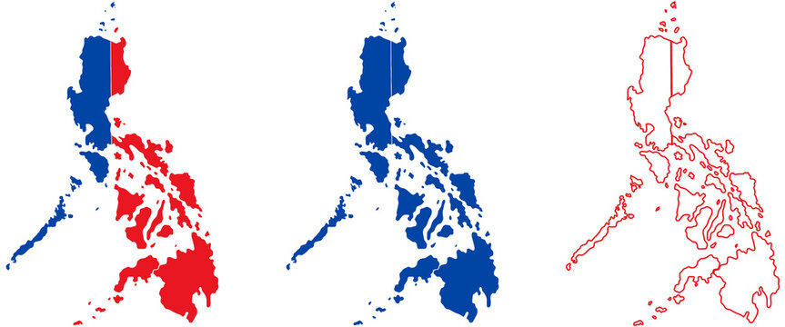 Philippine map with colored regional divisions