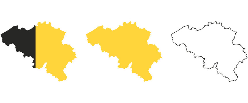 Belgium flag colors national symbol country map vector illustration