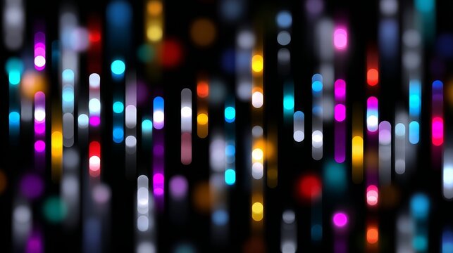 Colorful vertical light streaks against dark blurred background