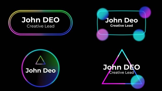 Neon Gradient Lower Third Titles