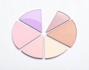 Obraz premium Pastel makeup palette in a pie chart configuration