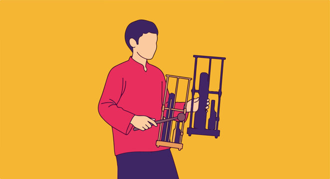 Person playing a percussion instrument with mallets