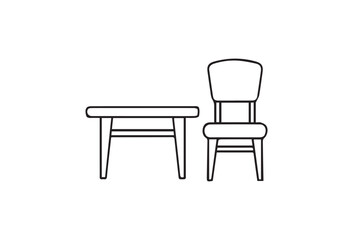 Fototapeta premium Vector illustration of chair and table