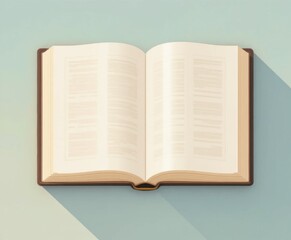 Obraz premium Minimal Open Holy Book Ramadan Concept Flat Illustration