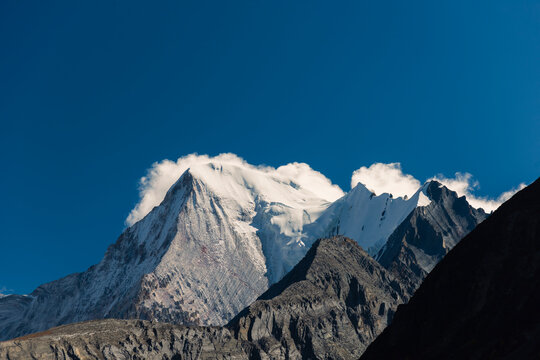 The last Shangri La, Yangmaiyong (or Jampayang in Tibetan) mountain peak in Yading, Daocheng County, Sichuan Province, China.