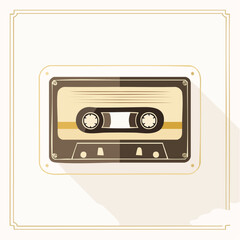 Fototapeta premium Retro audio cassette tape, a vintage music recording medium for nostalgic playback