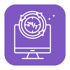 Fototapeta premium 24 7 Monitoring Icon