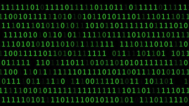 Cyber neon green binary text data technology and programming background video 4k 30fps