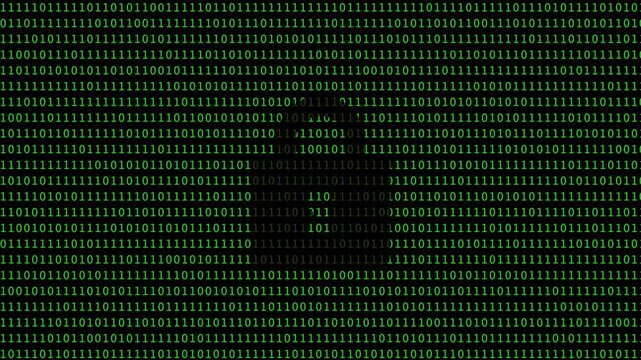 Cyber neon green lock binary text data flow technology and programming background video 4k 30fps