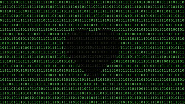 Cyber neon green empty heart binary text data flow technology and programming background