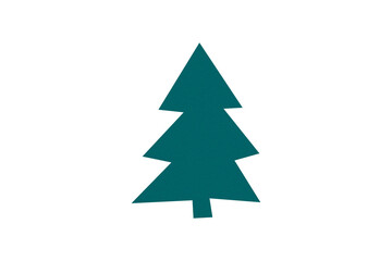 Fototapeta premium A cute green Christmas tree made of paper is placed on a transparent background.