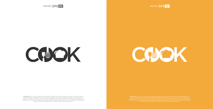 Cook Logo Design - Creative Chef Hat and Pan Silhouette