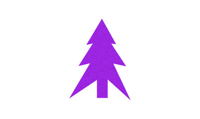 Obraz premium A cute purple Christmas tree made of paper is placed on a transparent background.