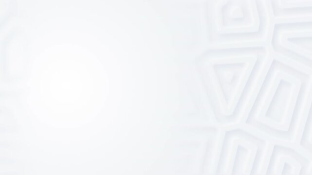 Minimal white abstract background with soft neumorphism triangle pattern and subtle embossed geometric shapes. Clean modern corporate design with large copy space.