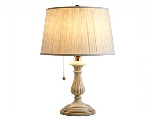 Obraz premium Elegant lamp with a fabric shade, lit