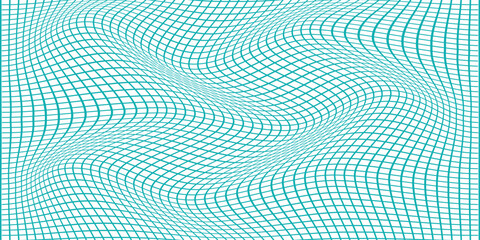simple cyan grid line wave pattern for banner poster background. © kowsar