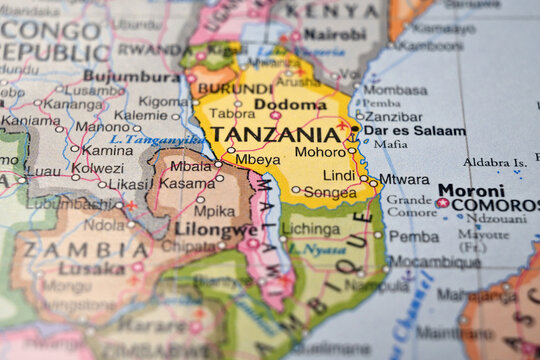 Mbeya Tanzania &ndash; Map Location with Blurred Background