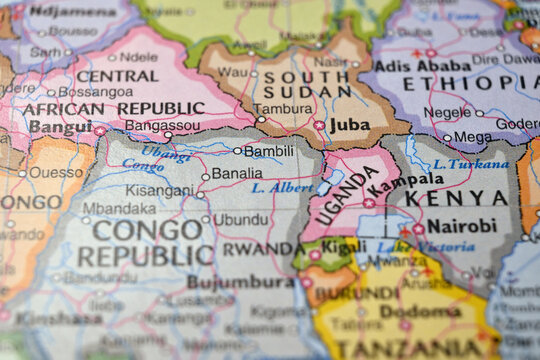 Juba South Sudan &ndash; Map Location with Blurred Background