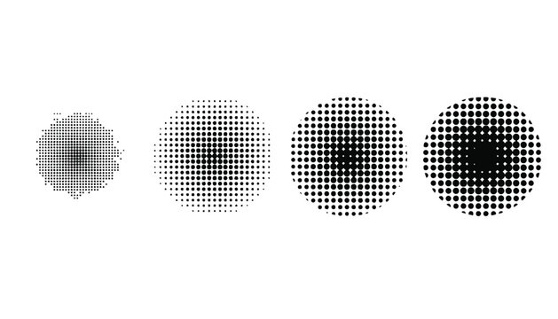 Halftone dot pattern vector illustration with gradient effect