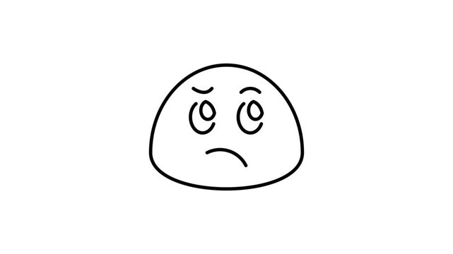 Confused emoji animated icon video stock