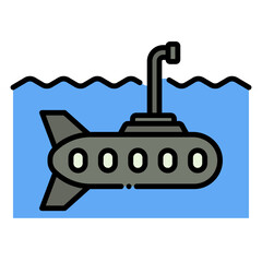 Obraz premium Submarine Cartoon Icon Vector Illustration