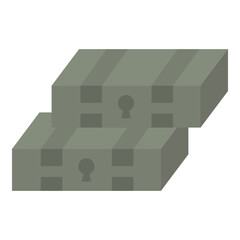 Stack of Locked Treasure Chests Illustration © Fahrul