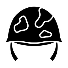 Naklejka premium Soldier Helmet Icon with Camouflage Pattern