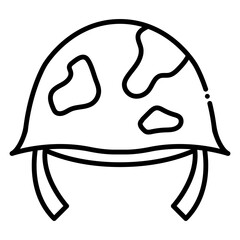 Naklejka premium Military Helmet Icon with Camouflage Pattern