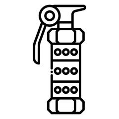 Naklejka premium Grenade Vector Icon, Outline Style