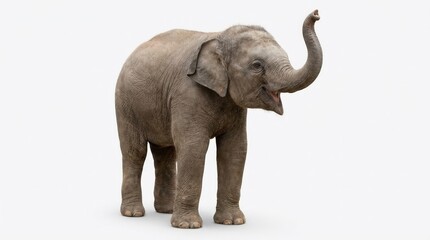 Obraz premium Gray elephant standing alone.