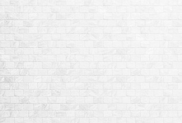 Fototapeta premium Kitchen wallpaper concept: Close up modern white brick tiles wall texture background, White brick wall texture background for stone tile block in grey light color wallpaper modern interior.