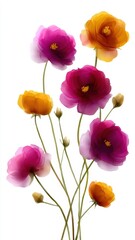 Fototapeta premium Pink and orange flower bouquet vibrant bouquet featuring a beautiful arrangement of pink and orange blooms exuding natural beauty